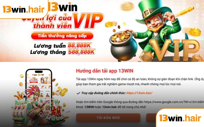 Hướng dẫn tải app 13WIN